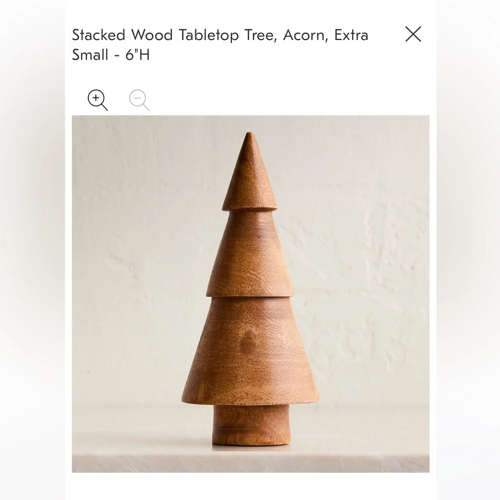 West Elm stacked wood tabletop Brown Tree - Acorn size 6” hight